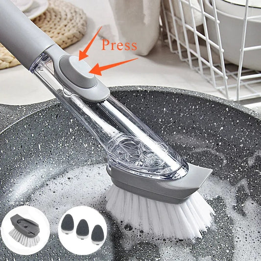 2 in 1 Cleaning Brush With Removable Sponge Dispenser